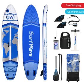 US Warehouse Freeshipping New Style Inflatable Stand Up Paddle Board SUP Paddle board Paddle Board Free Shipping (Color: Blue)