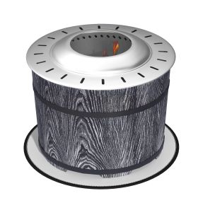 Outsunny Smokeless Fire Pit with Fireproof Mat, 20" Barrel Style Portable Wood Burning Firepit (Color: as Pic)